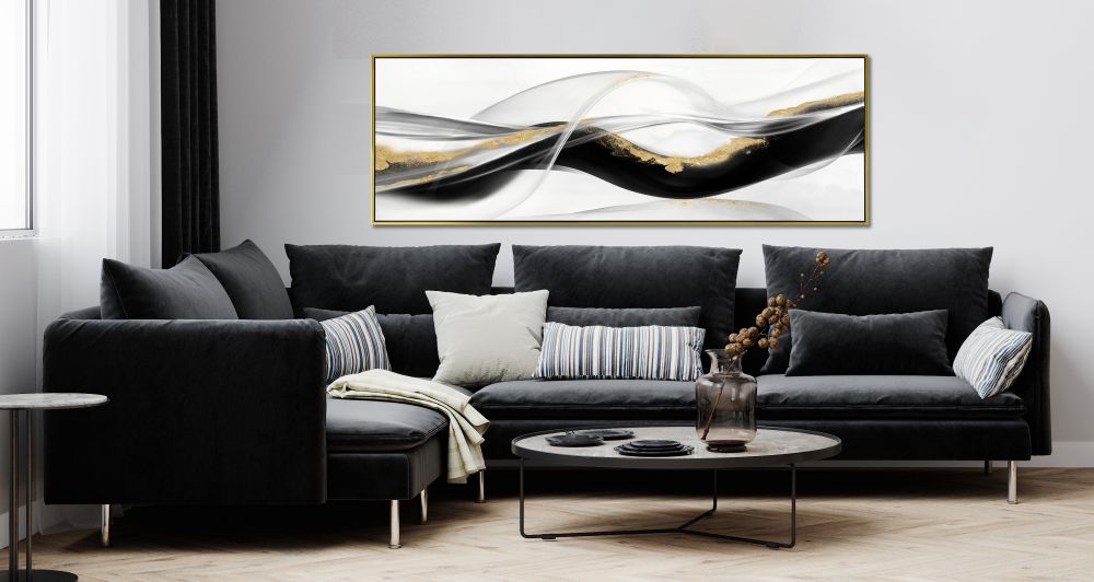 Waves of Gold Canvas Art 20" x 60"