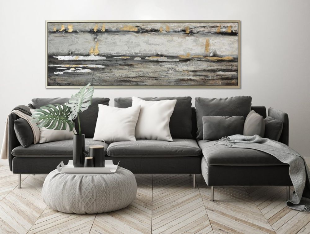 Wall Of Glimmer Oil Painting 20" x 60"