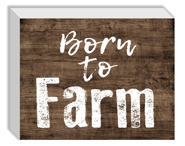 Born to Farm typography art 7" x 9"
