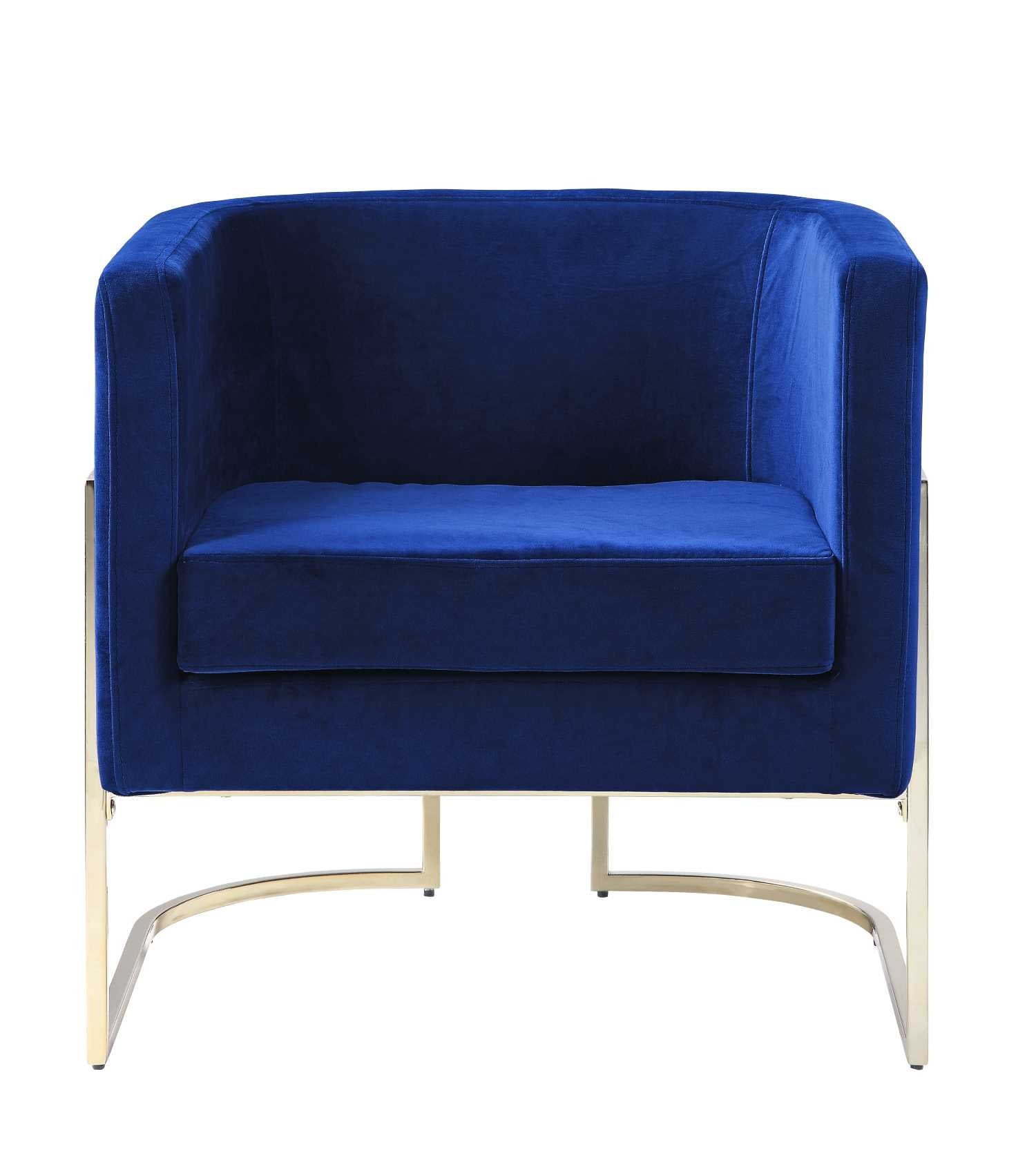 Accent Chair Blue Velvet 1136NV-1