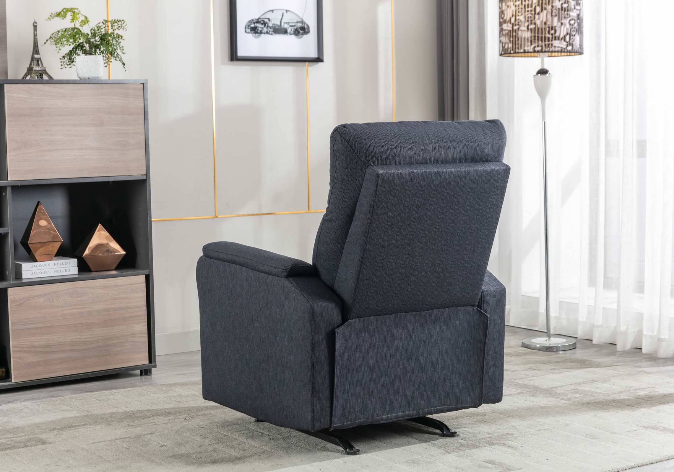 Adam Manual Rocker Recliner Chair Navy Blue 99066