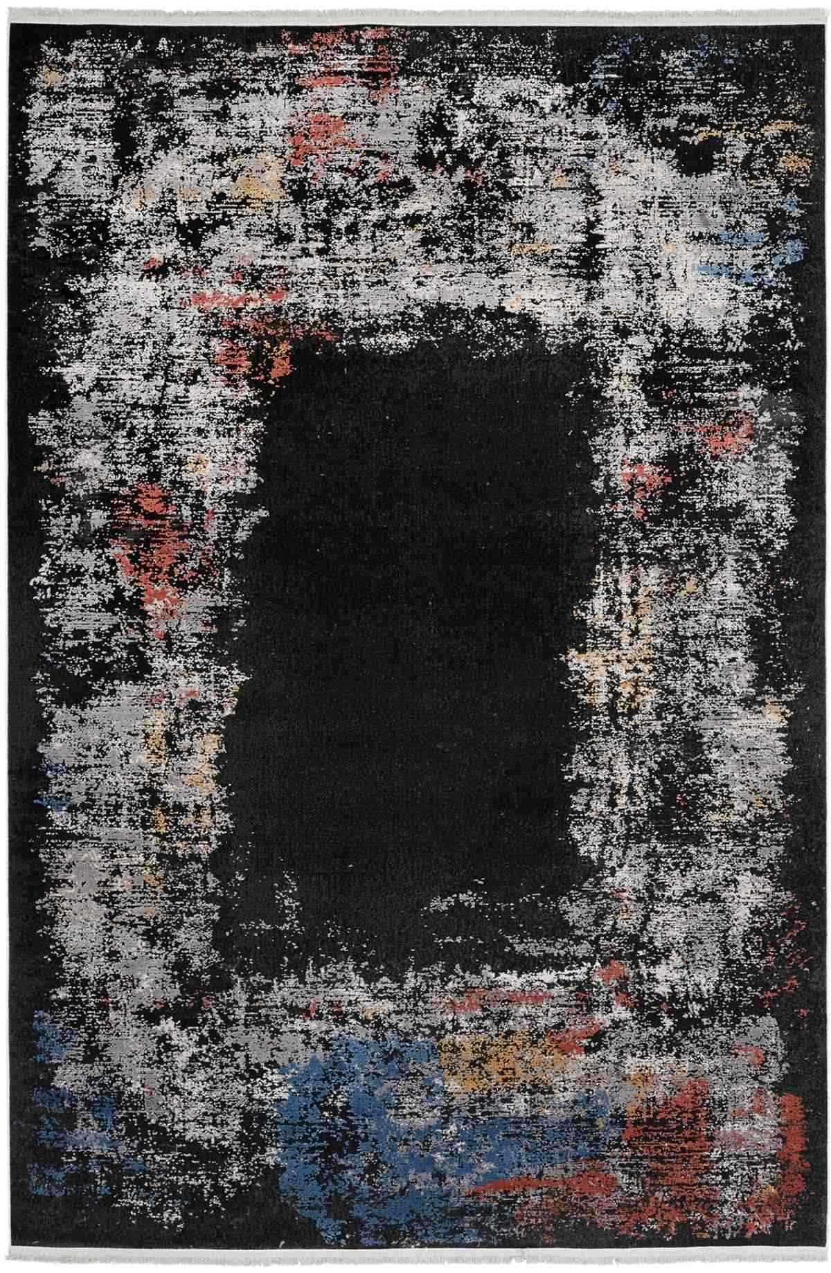 Aden Rugs Collection B. Black - Navy 7097A