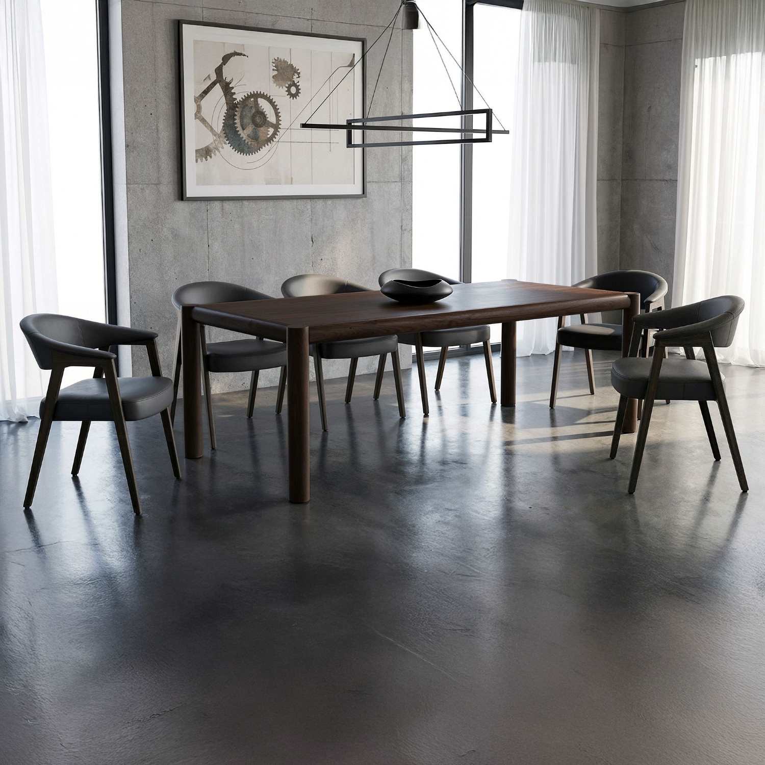 Advik and Bexley 7pc Dining Set 207-455MOC_234BLK