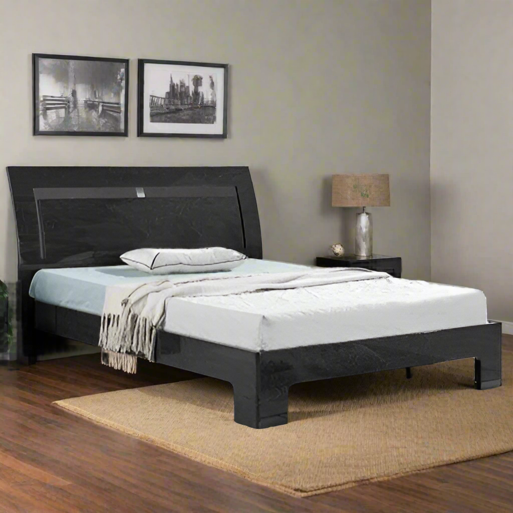 Alice High Gloss Grey Bed