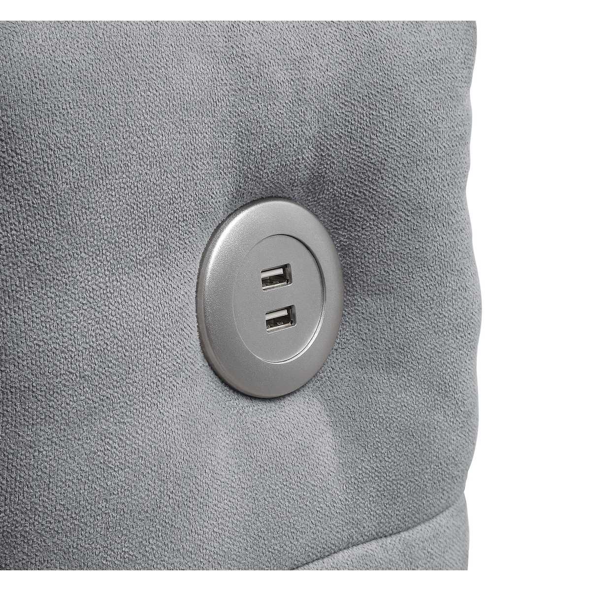 Alina Bed With USB Ports Light Grey 5780