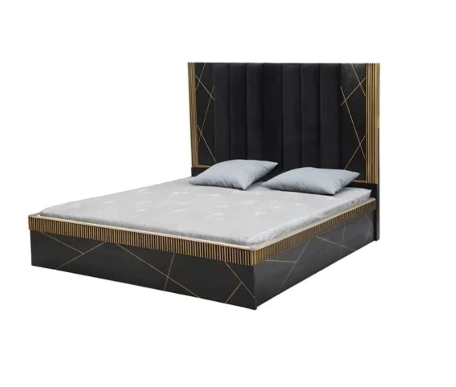 Allure Solid Wood Bed with Upholstered Headboard 1671