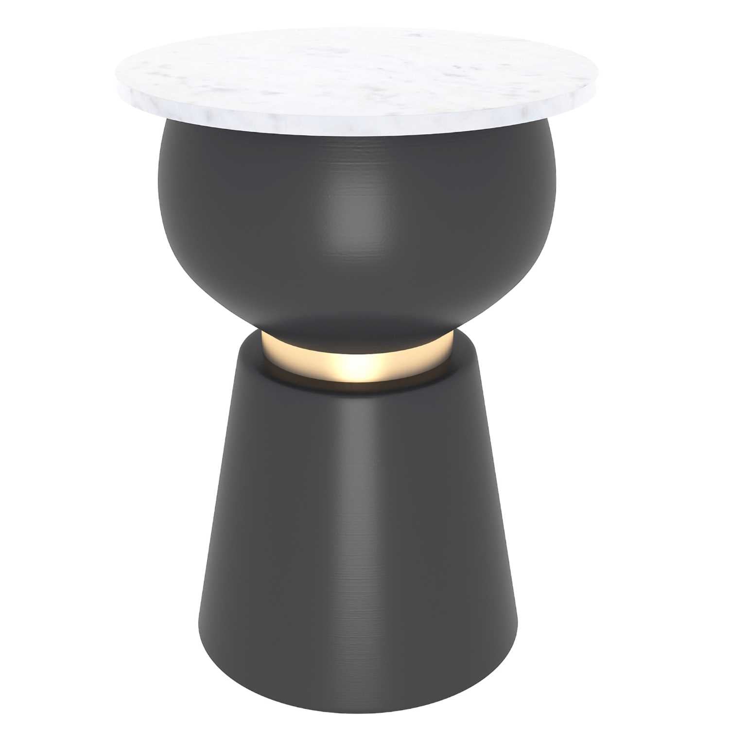 Alora Accent Table in Black and White and Brushed Gold 501-924