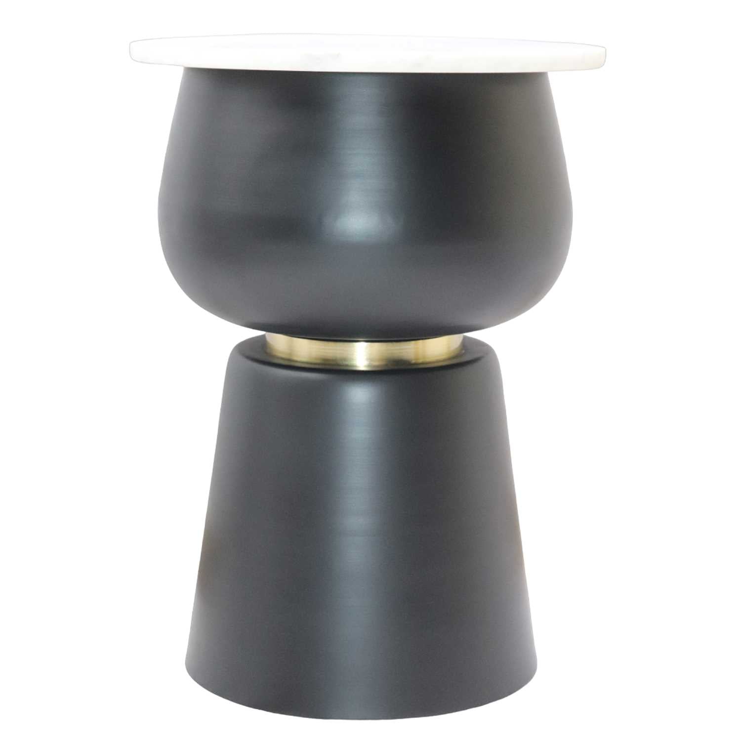 Alora Accent Table in Black and White and Brushed Gold 501-924