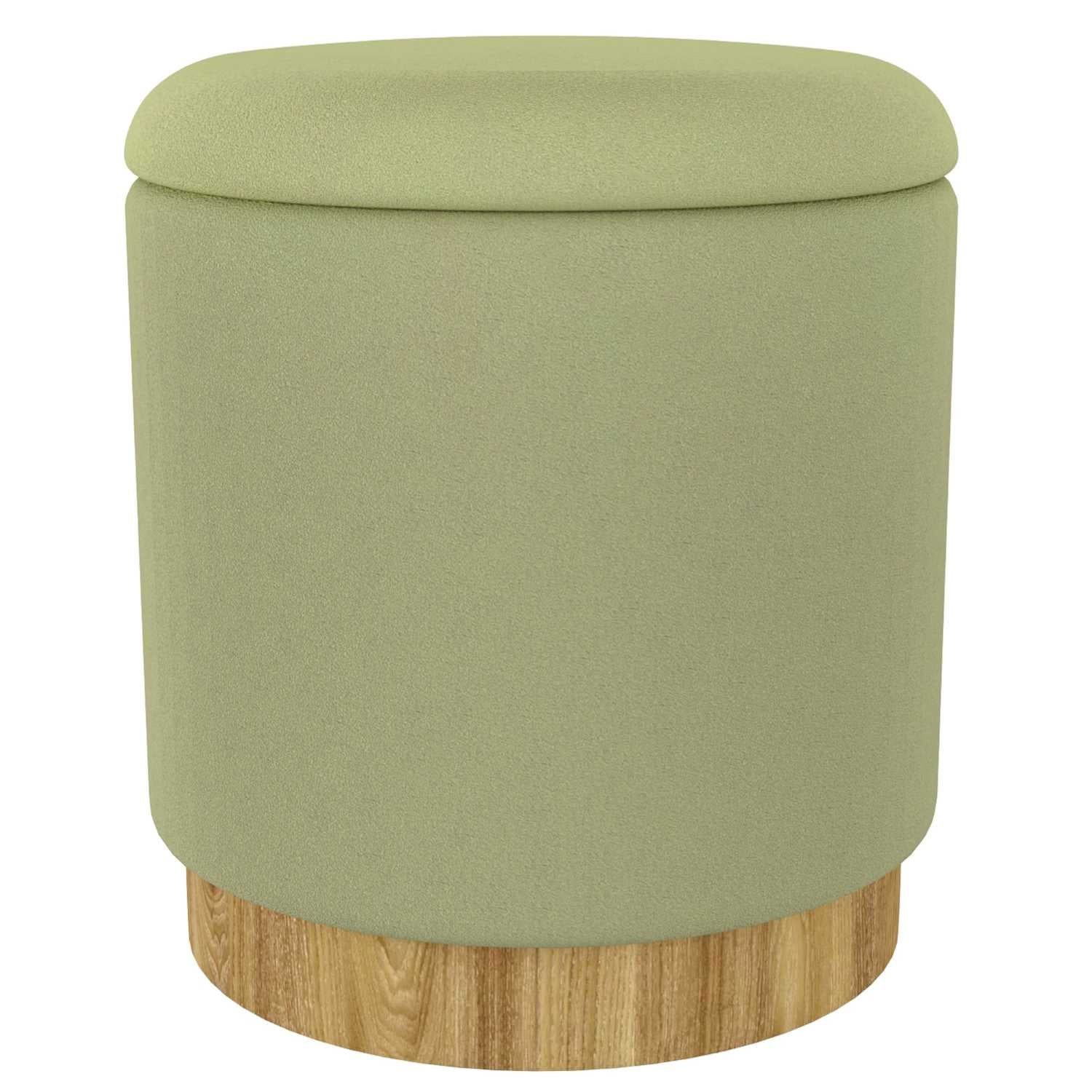 Alya Round Storage Ottoman in Sage and Natural 402-131