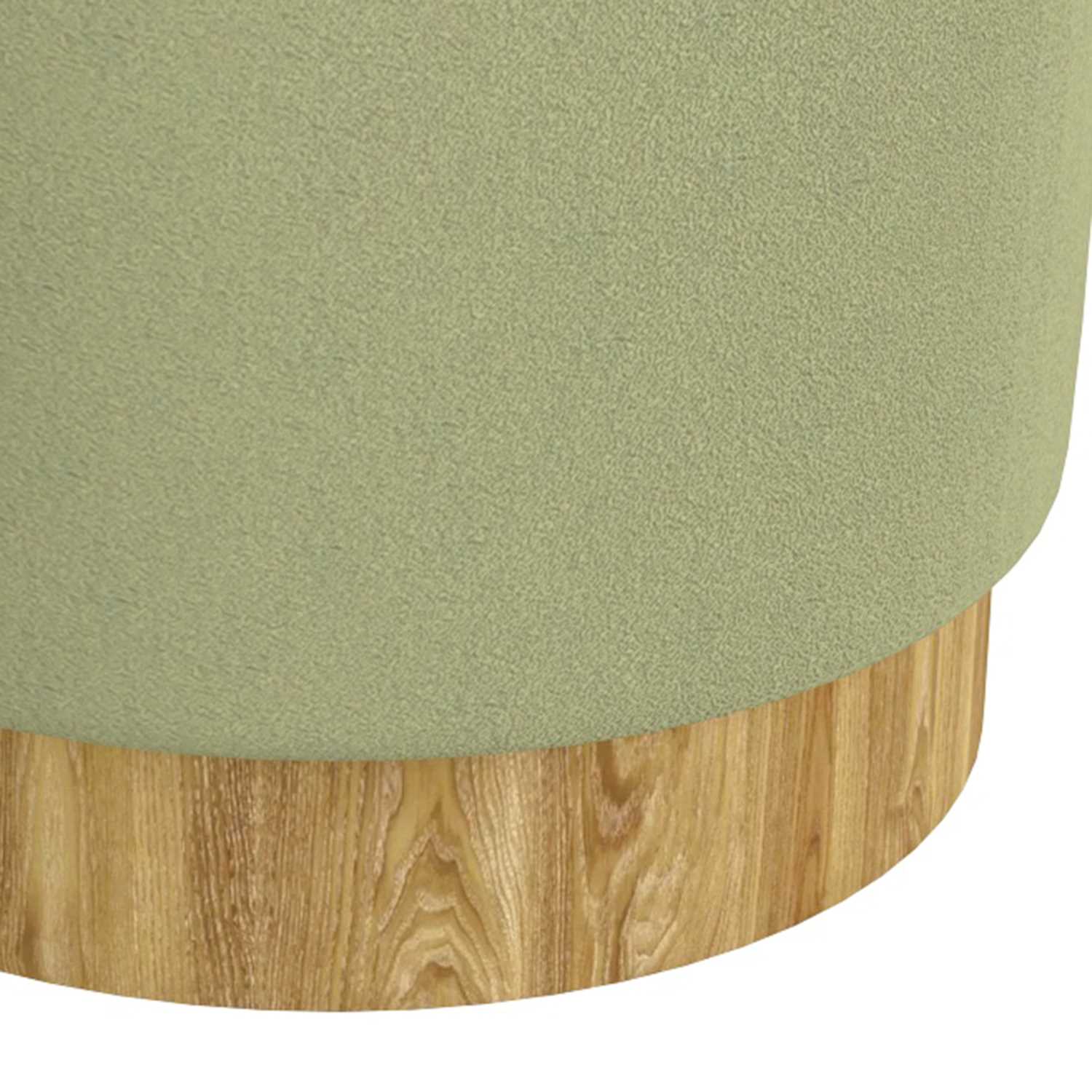 Alya Round Storage Ottoman in Sage and Natural 402-131