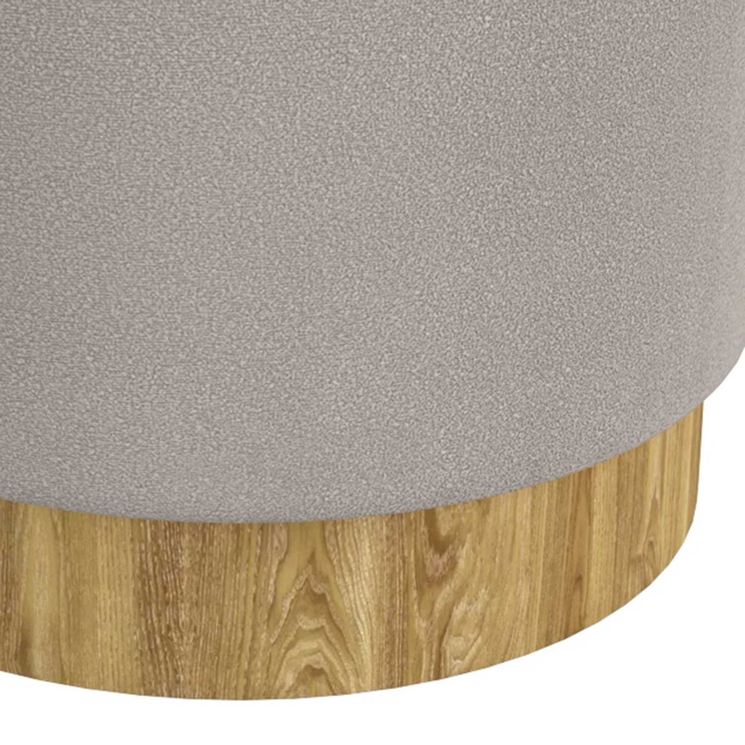 Alya Round Storage Ottoman in Warm Grey and Natural 402-131