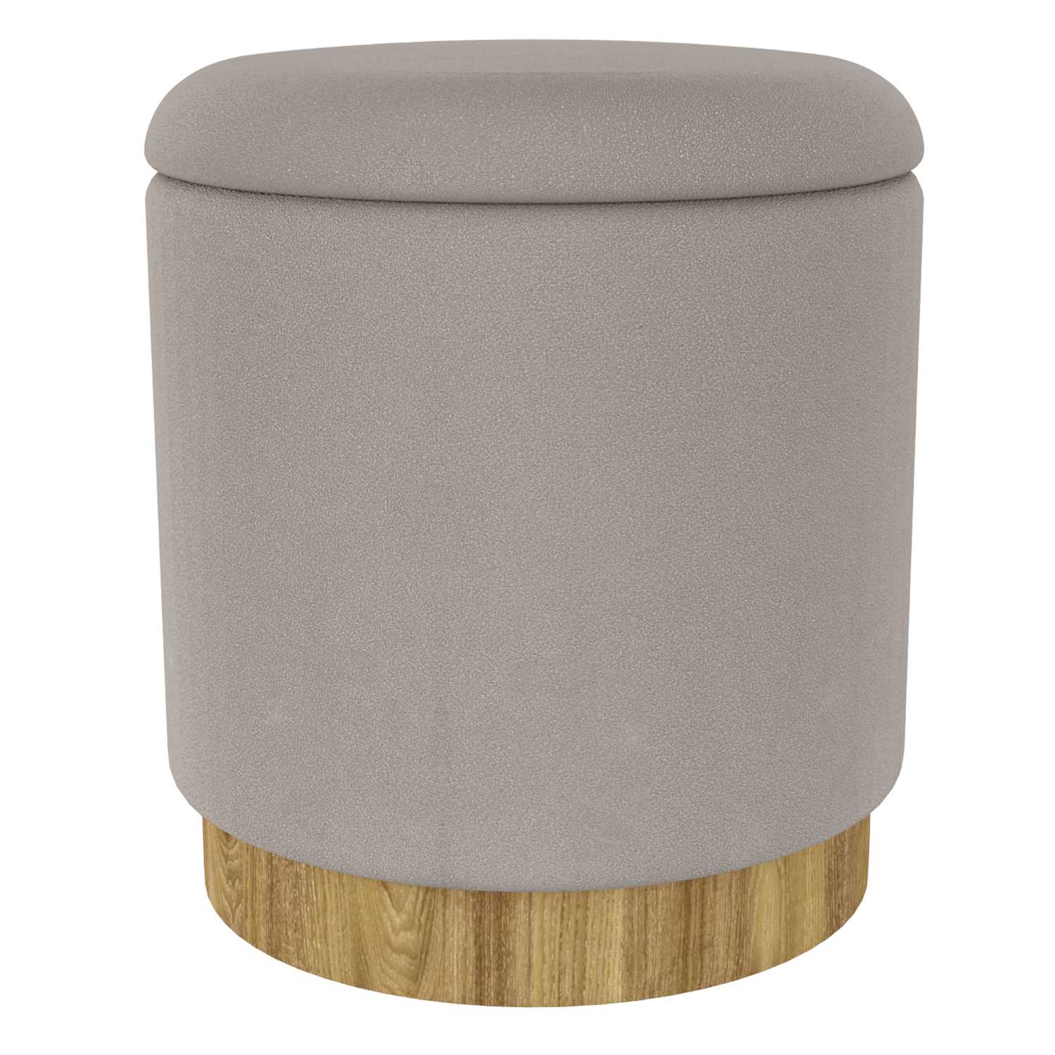 Alya Round Storage Ottoman in Warm Grey and Natural 402-131