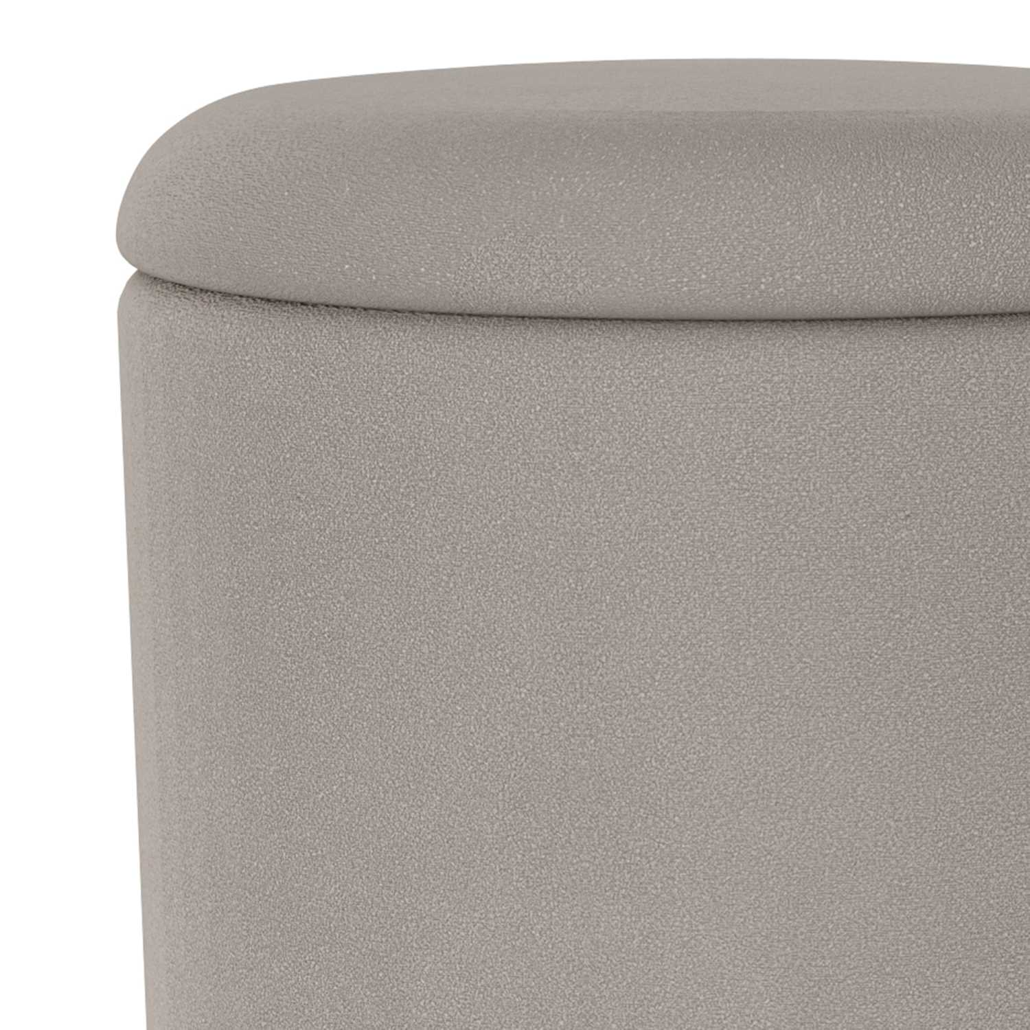 Alya Round Storage Ottoman in Warm Grey and Natural 402-131