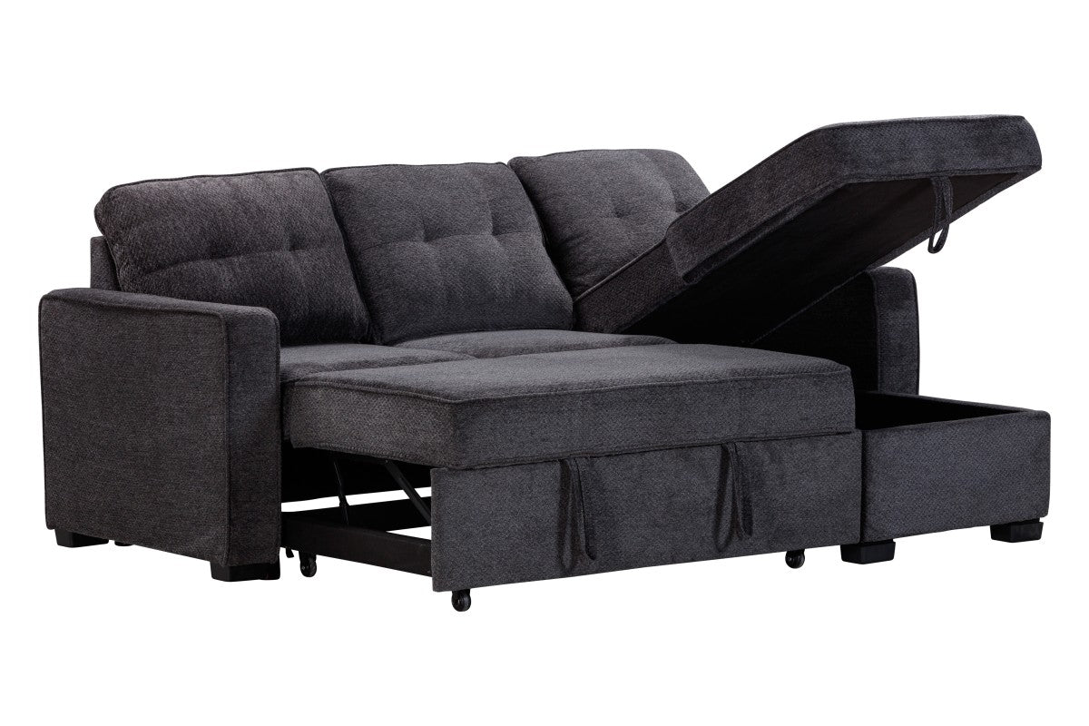 Amias Reversible Charcoal Fabric Sofa Bed 40301