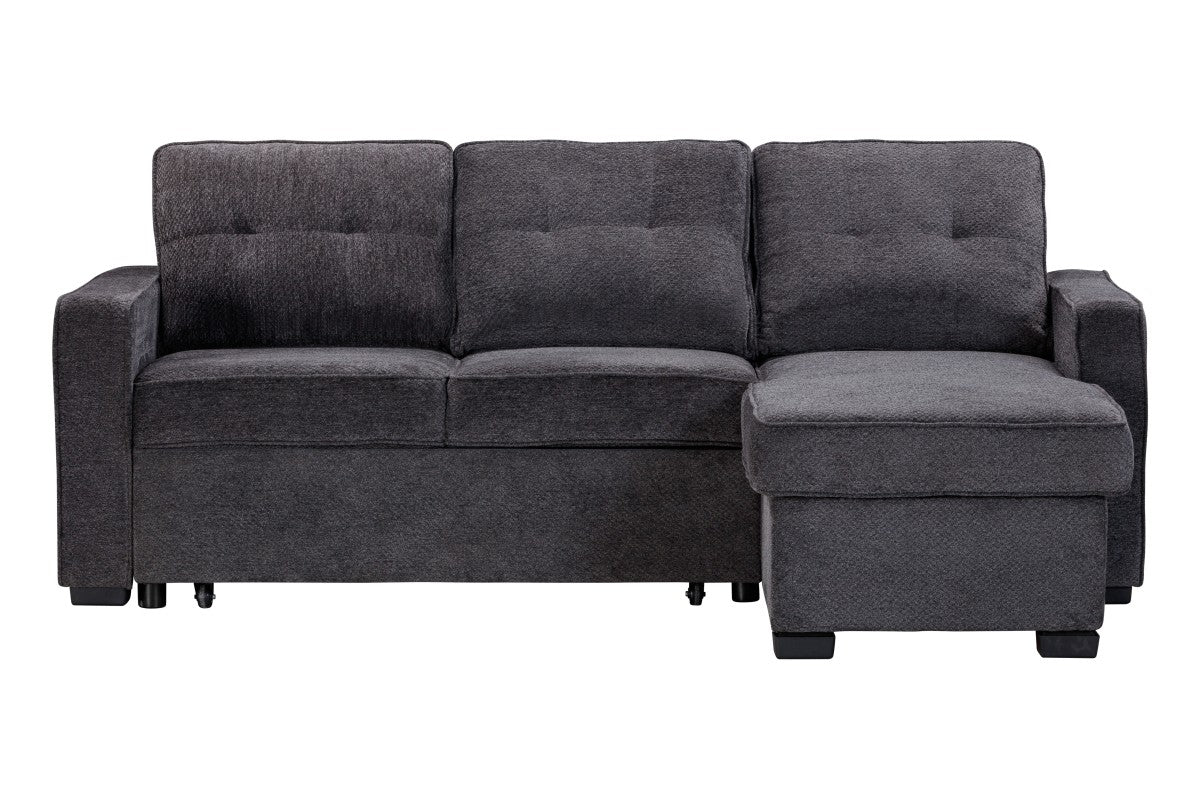 Amias Reversible Charcoal Fabric Sofa Bed 40301