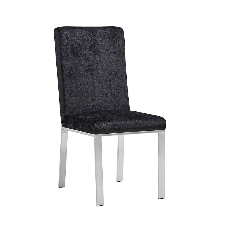 Angelina Black Velvet / Chrome Leg Dining Chairs (Set of 2)