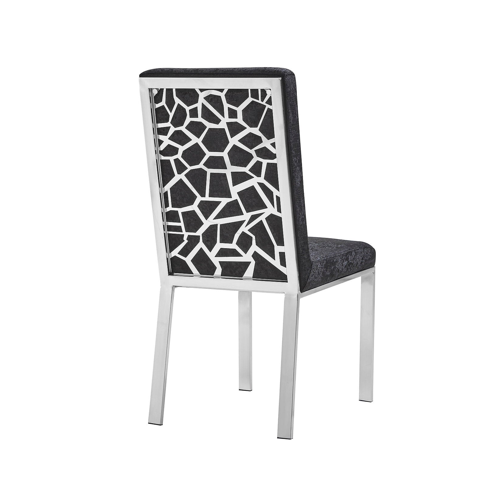 Angelina Black Velvet / Chrome Leg Dining Chairs (Set of 2)