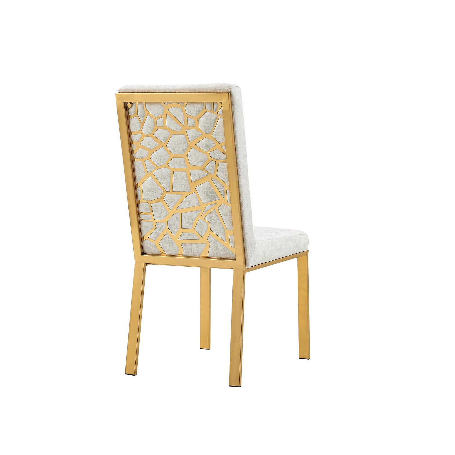 Angelina Ivory Velvet Gold leg Dining Chair Set of 2