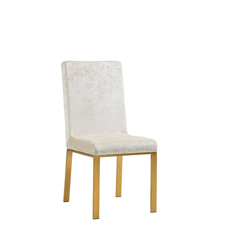 Angelina Ivory Velvet Gold leg Dining Chair Set of 2