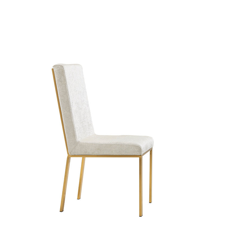 Angelina Ivory Velvet Gold leg Dining Chair Set of 2