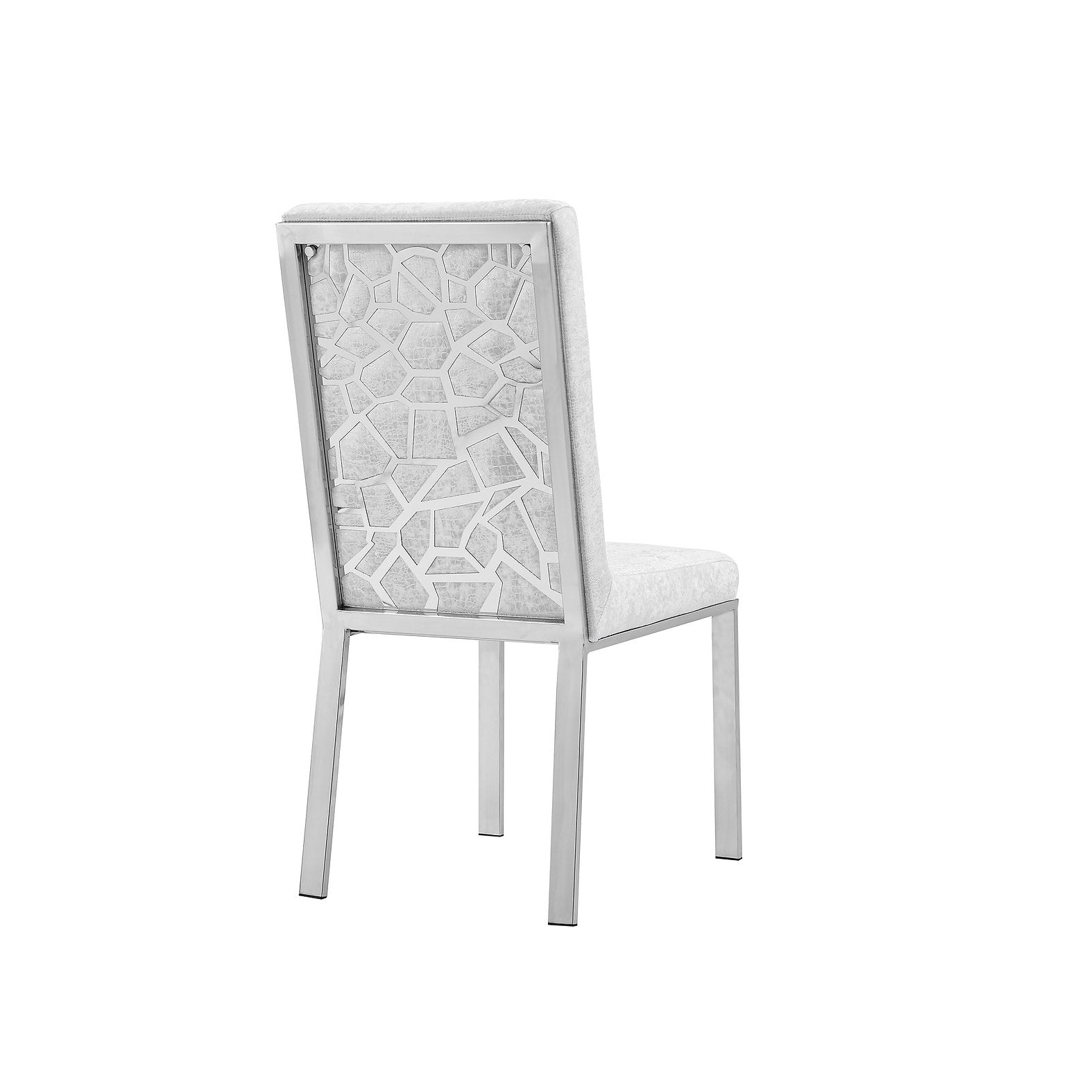 Angelina Ivory Velvet / Chrome Leg Dining Chairs (Set of 2)