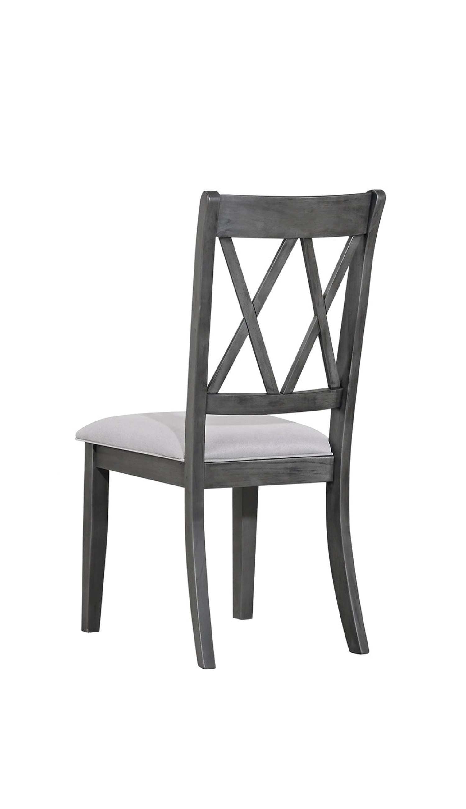 Antique Grey Dining Chair with Fabric Upholstered Cushion Seats 1098