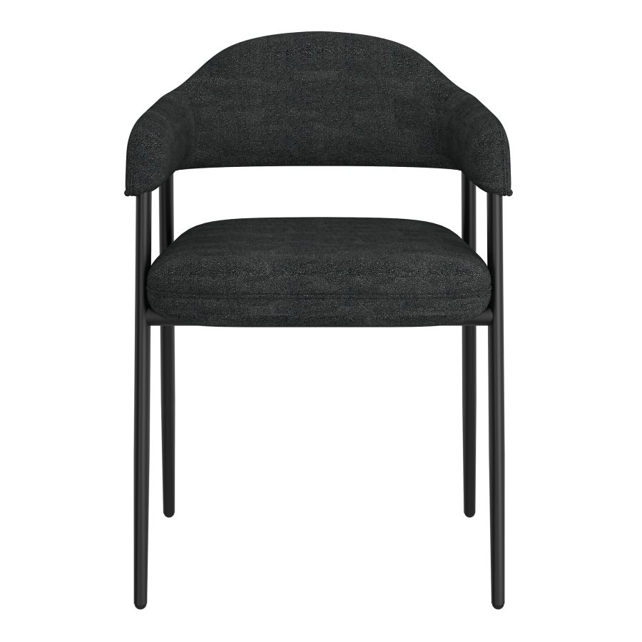 Archer Dining Chair, Set of 2, in Charcoal Fabric and Black 202-089