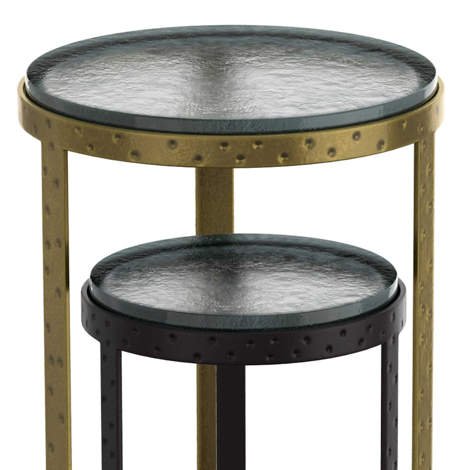 Ares 2pc Accent Table Set in Black and Antique Gold 501-098