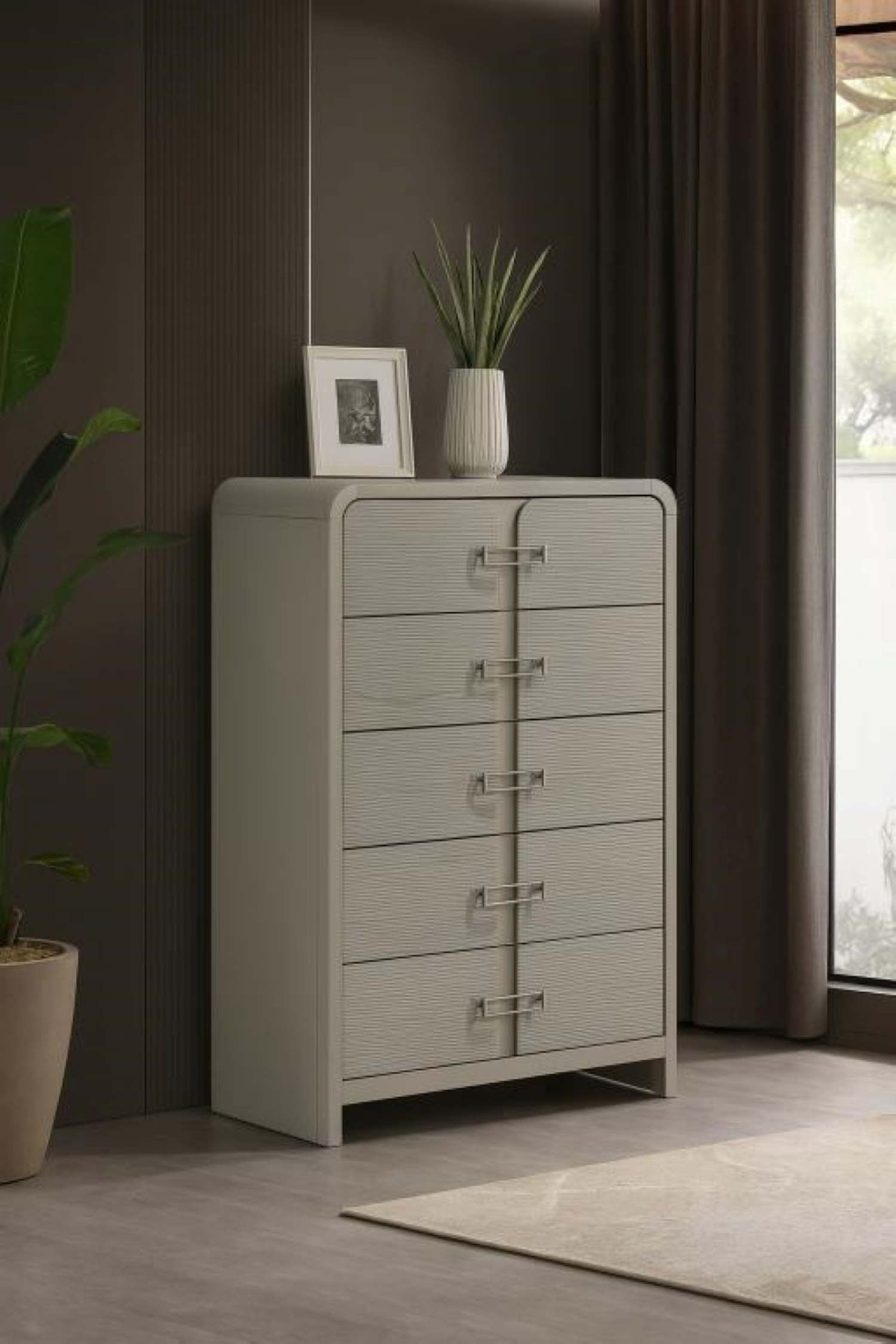 Aria Beige Wooden Bedroom Set with Storage Drawer 2011