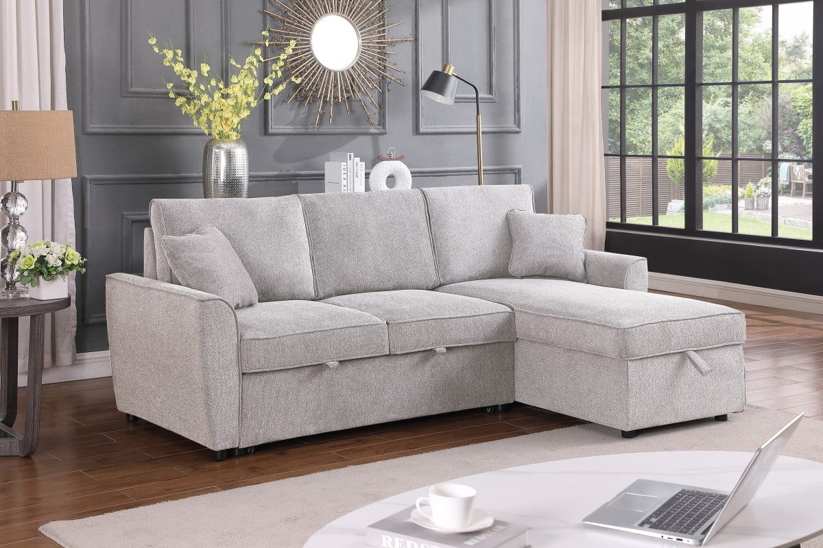 Aria Reversible Beige Sectional Sofa Bed with Storage 41120