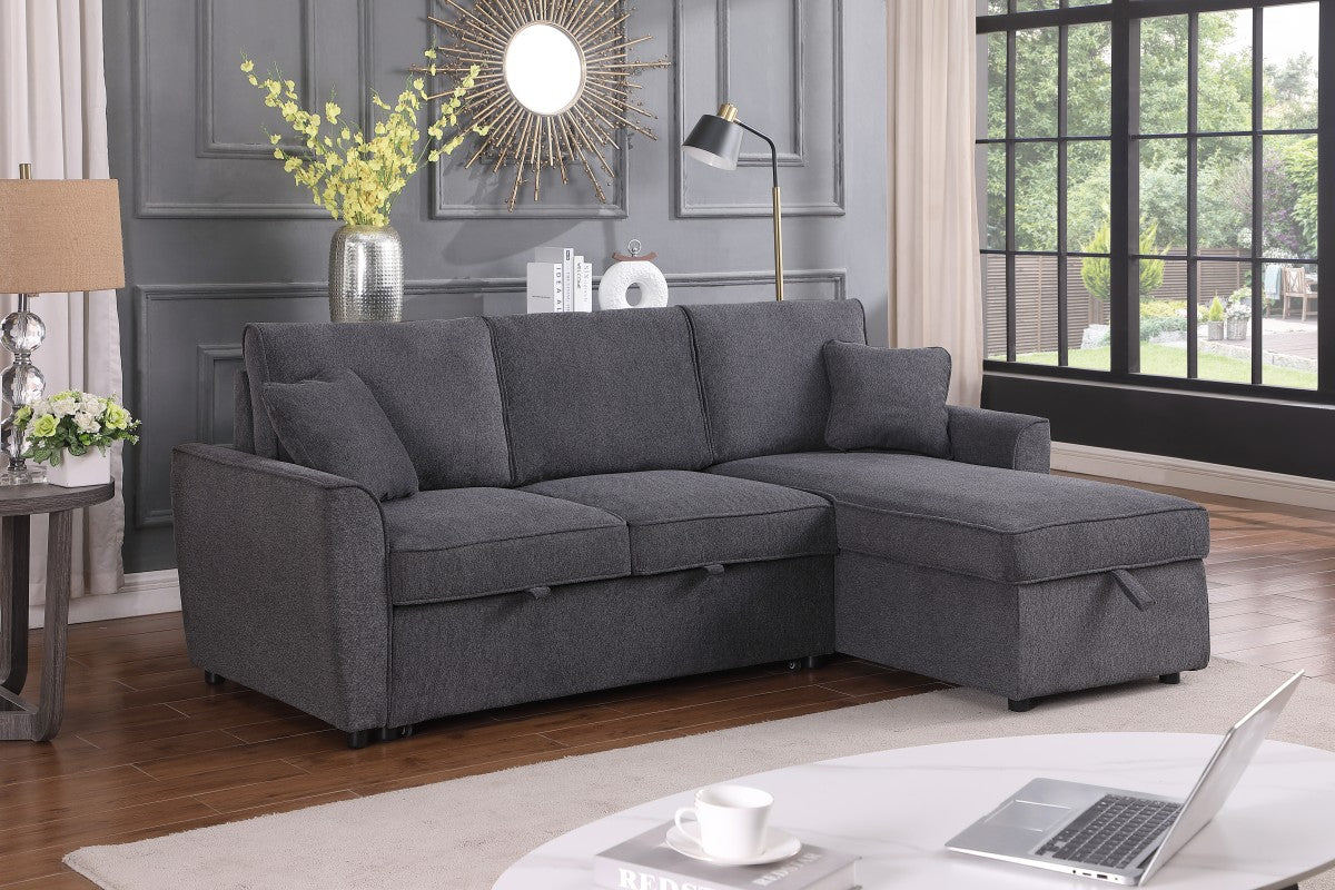 Aria Reversible Grey Sectional Sofa Bed with Storage 41121