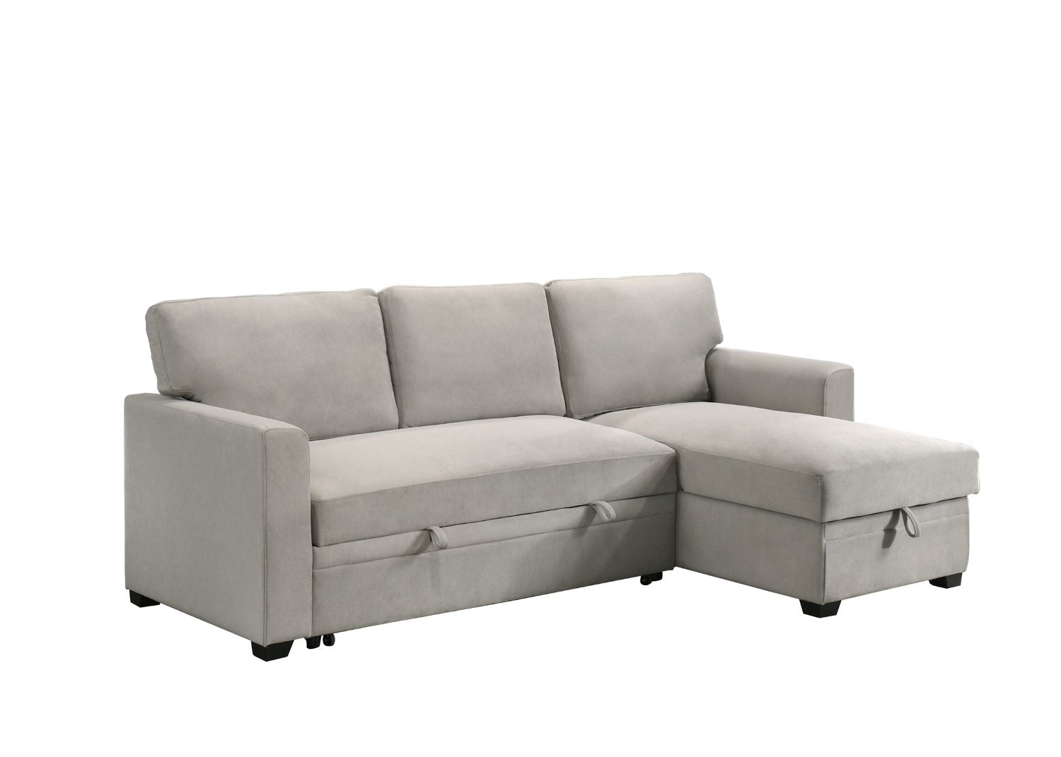 Ariadne Beige Fabric Reversible Sectional Sofa Bed 99073