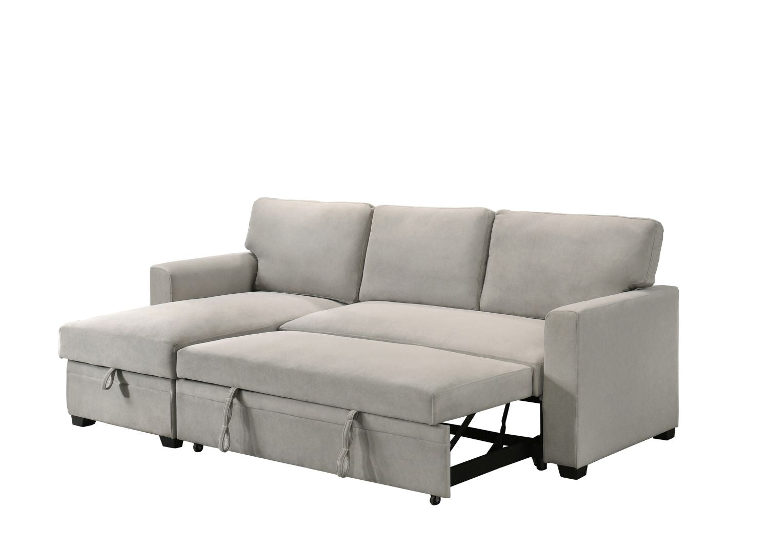 Ariadne Beige Fabric Reversible Sectional Sofa Bed 99073