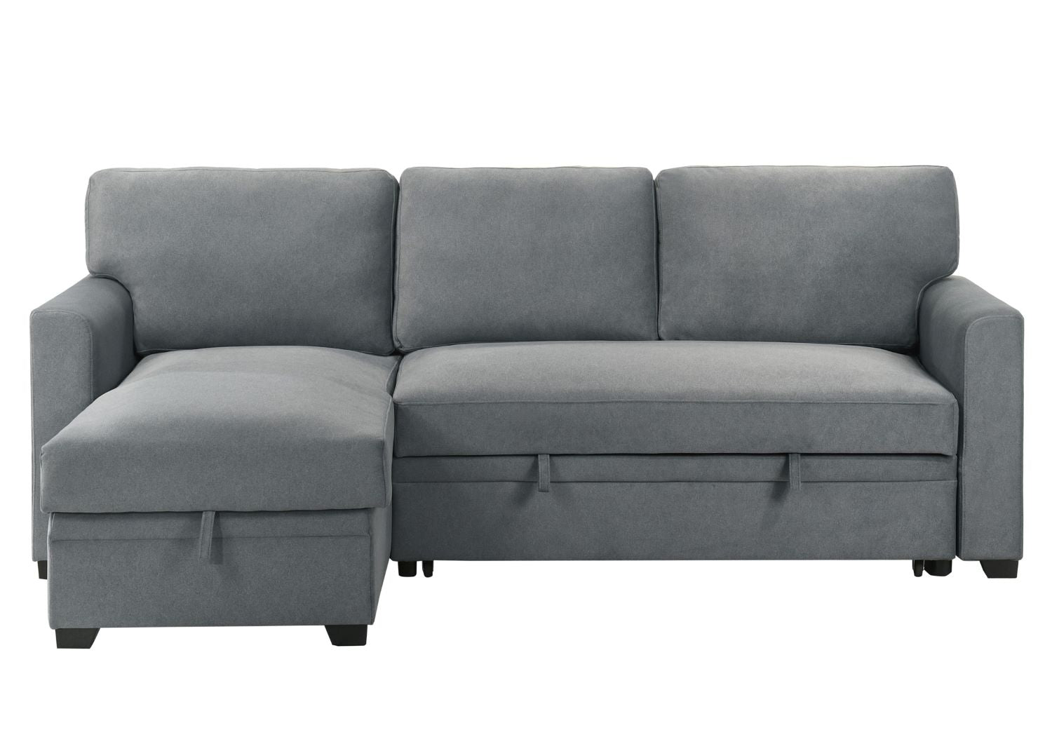 Ariadne Grey Fabric Reversible Sectional Sofa Bed 99073