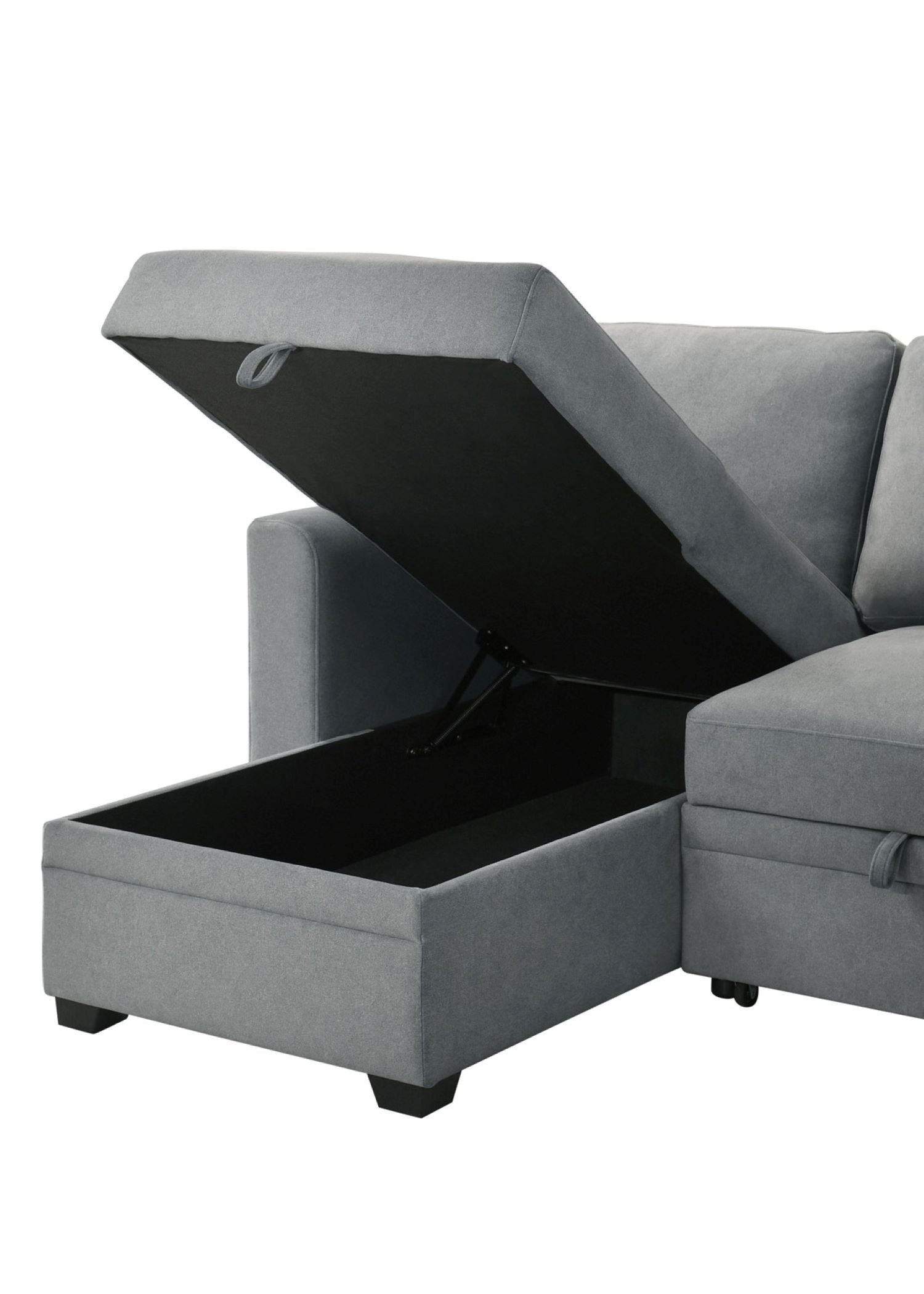 Ariadne Grey Fabric Reversible Sectional Sofa Bed 99073