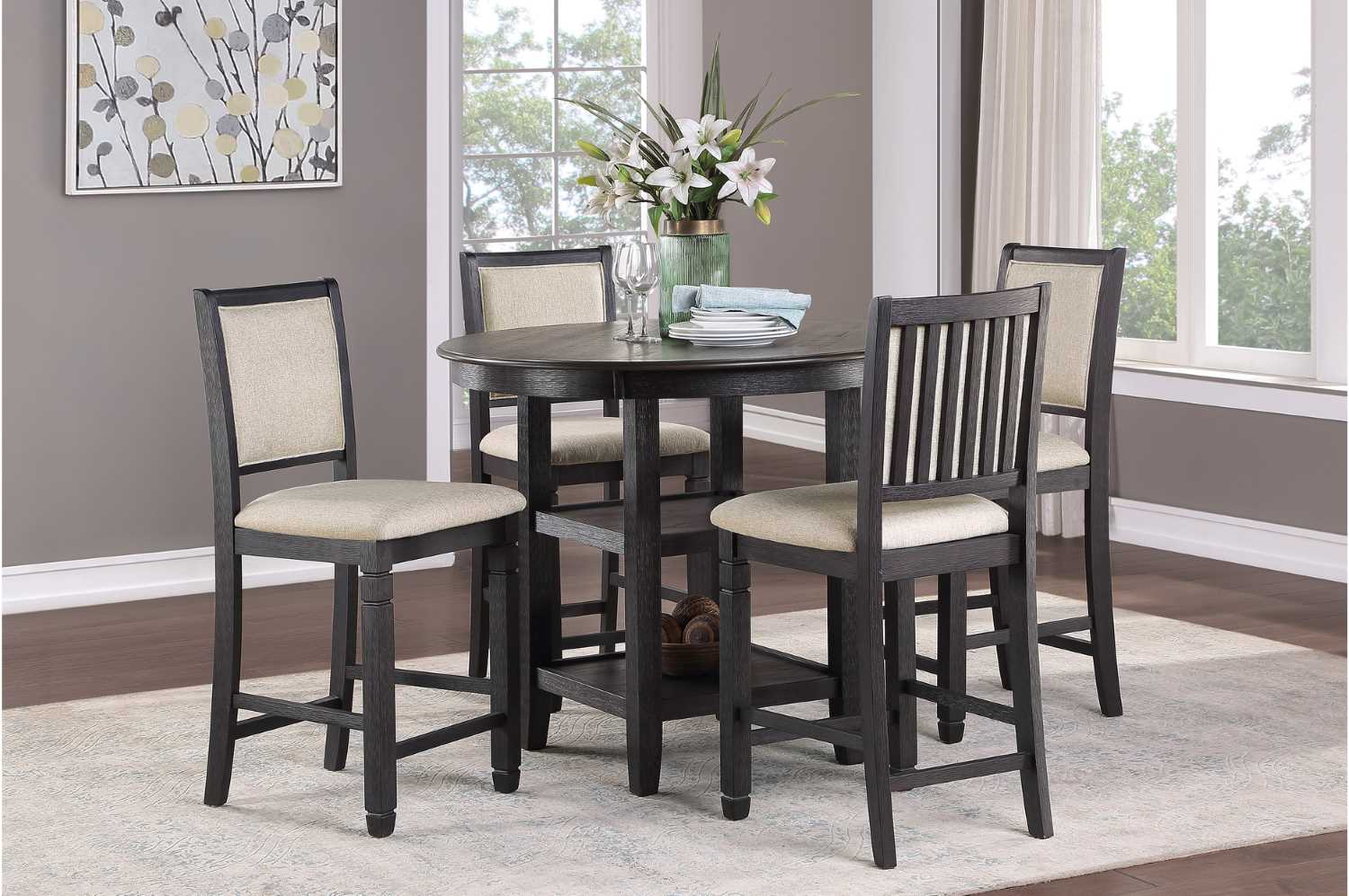 Asher Counter Height Dining Set 5800BK-36
