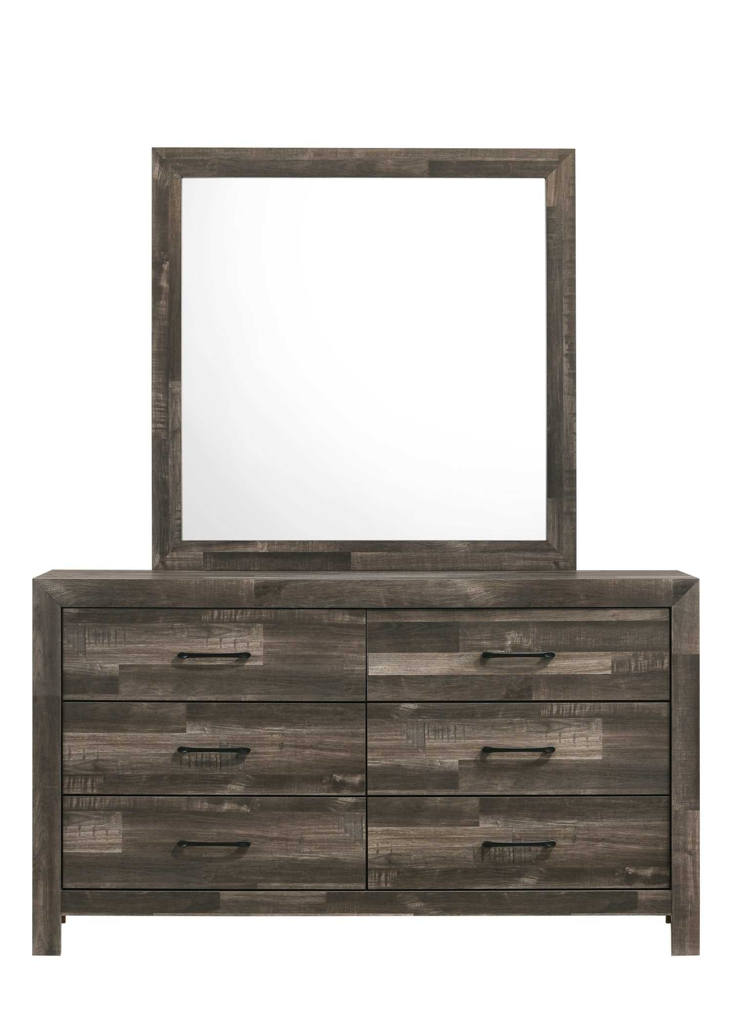 Athens Driftwood Brown Finish Dresser and Mirror