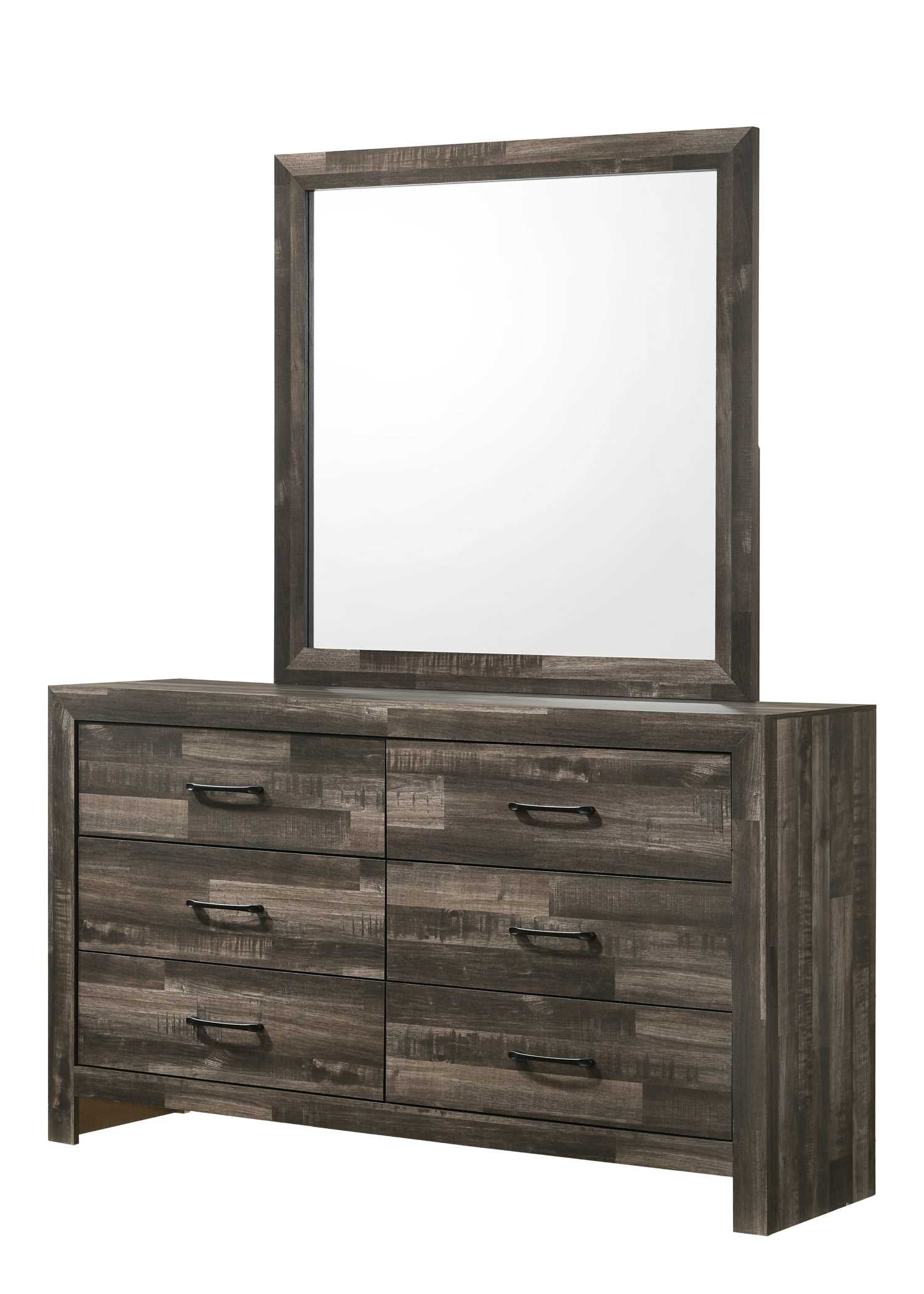 Athens Driftwood Brown Finish Dresser and Mirror