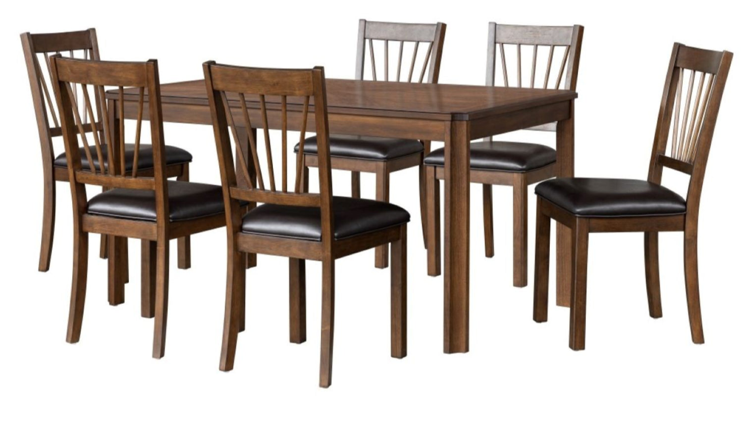 Aubin Espresso 7pc Wooden Dining Set 573322