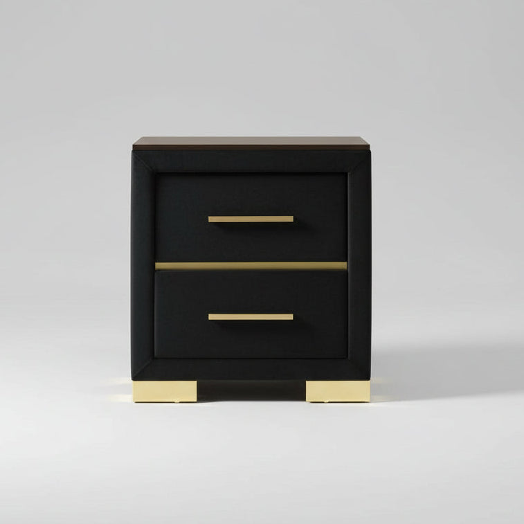 Aurora Black Velvet Bedroom Set With Deep Vertical Tufting on Headboard