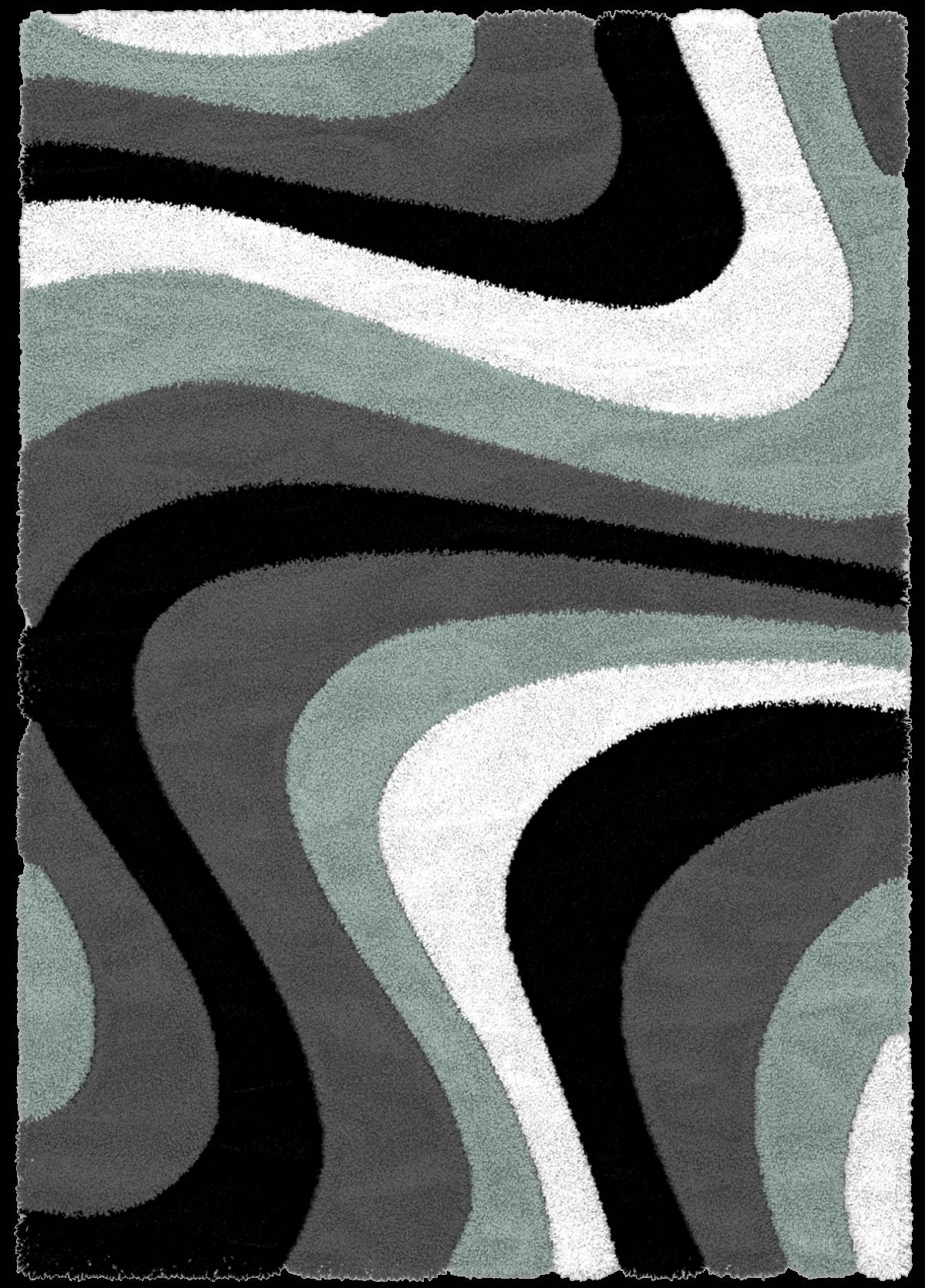 Auston Shaggy Rugs Collection Anthracite-Duck-Egg P839A