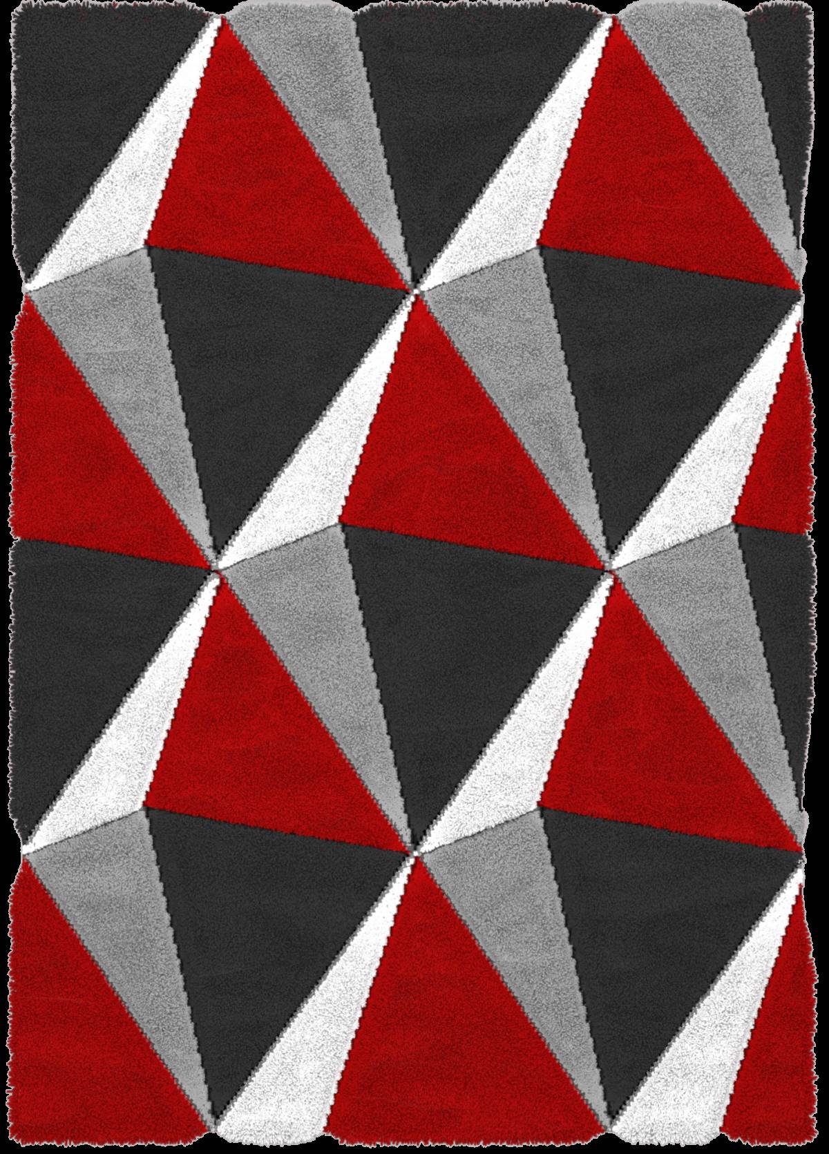 Auston Shaggy Rugs Collection Anthracite-Red P771A