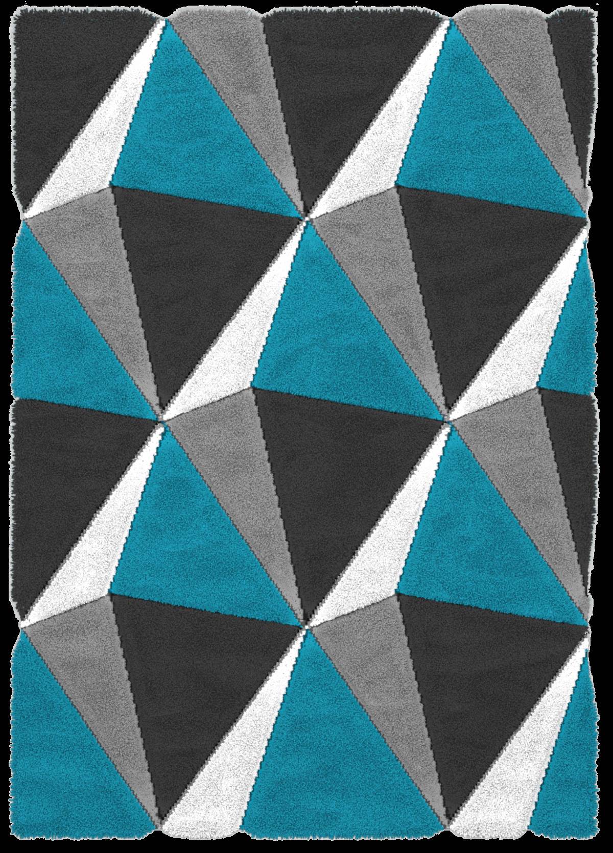 Auston Shaggy Rugs Collection Anthracite-Turquoiase P771A