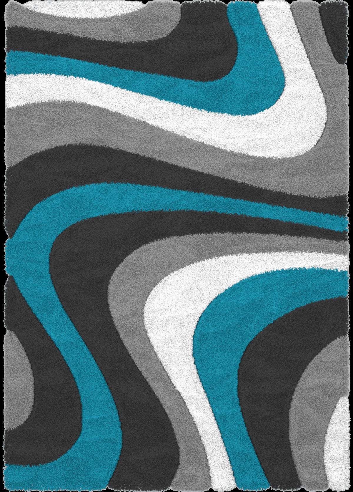 Auston Shaggy Rugs Collection Anthracite-Turquoiase P839A