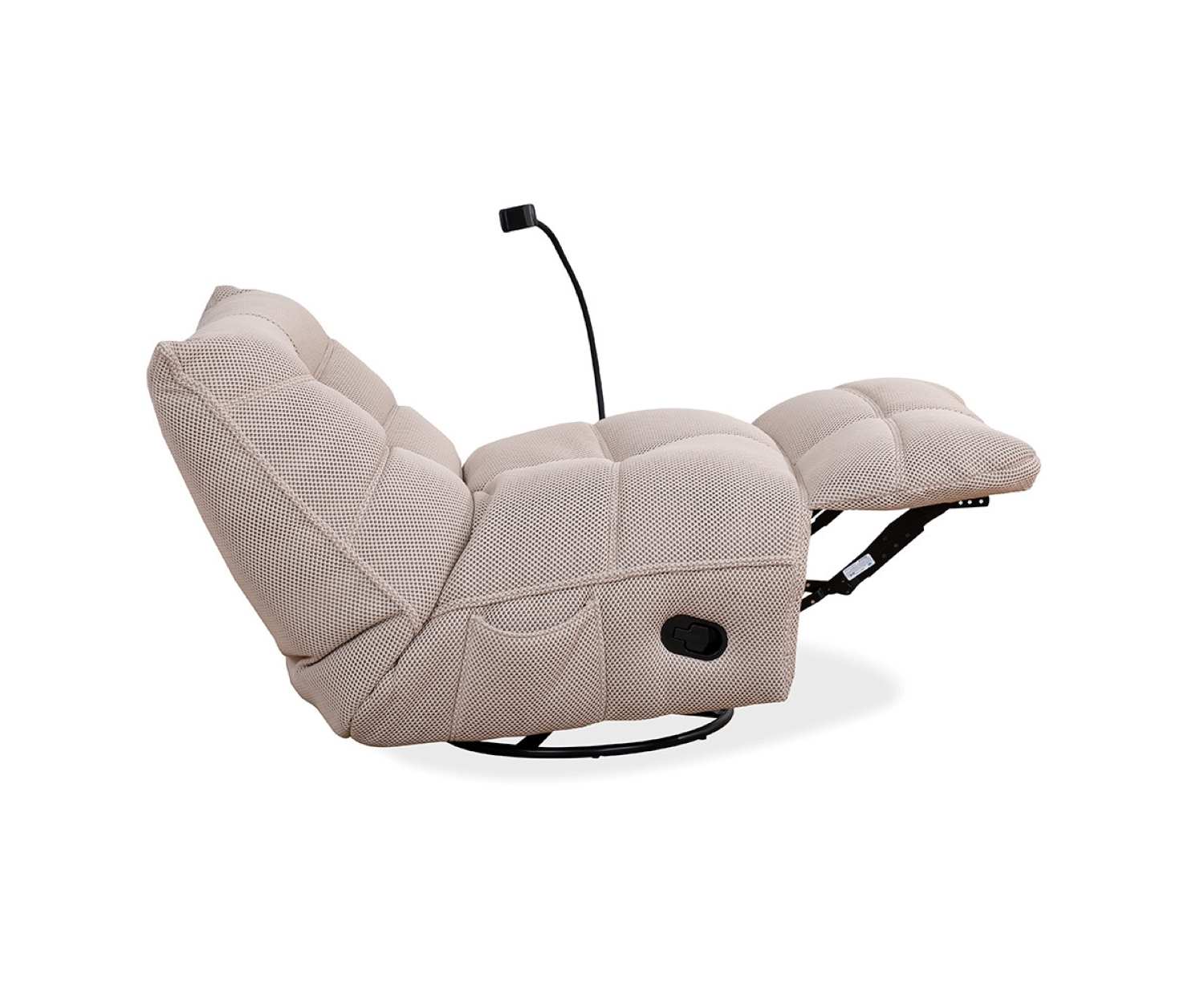 Ava Beige Polyester Monaco Fabric Manual Recliner Chair 40209BE