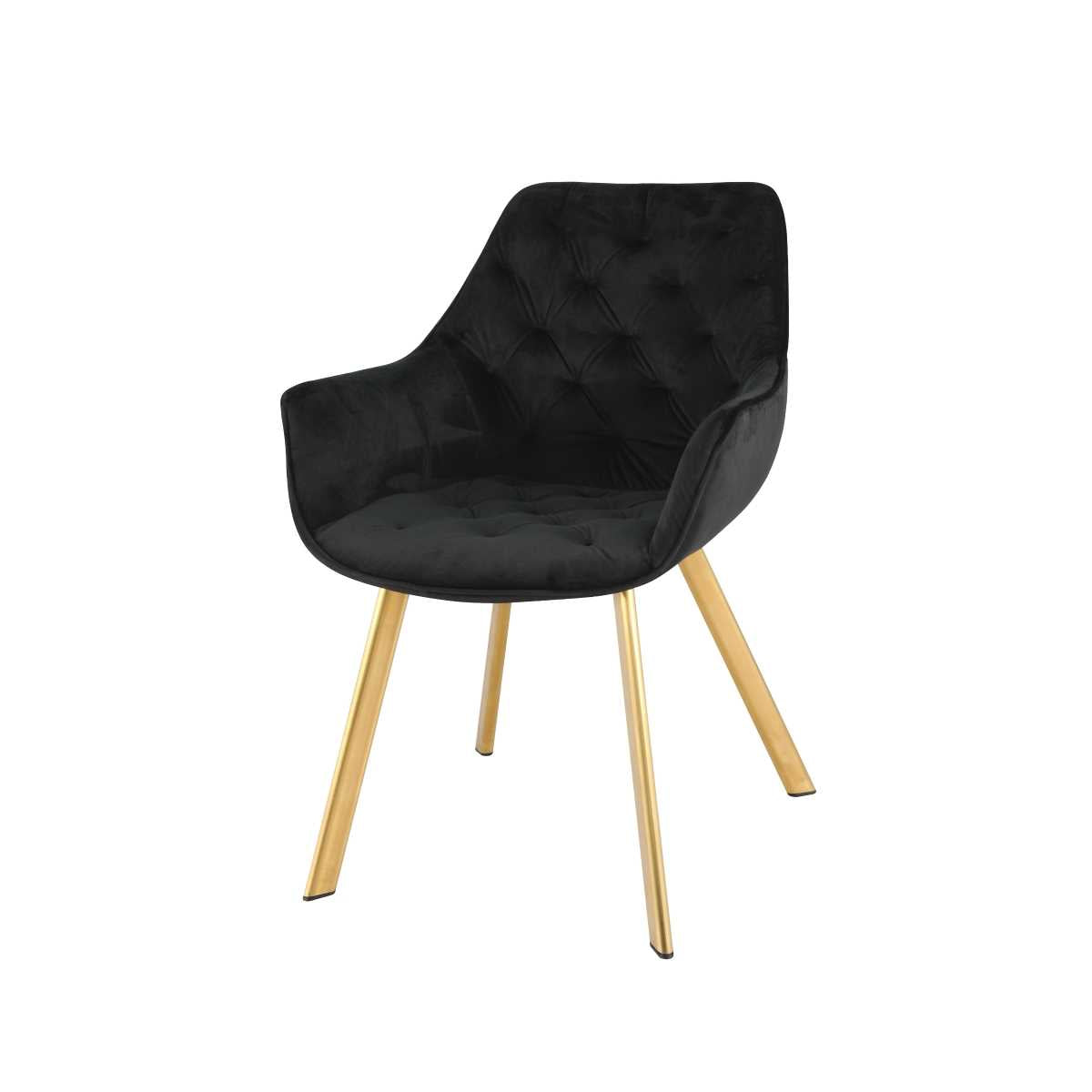 Ayami Chairs Set Of 2 Black With Gold Legs 1322