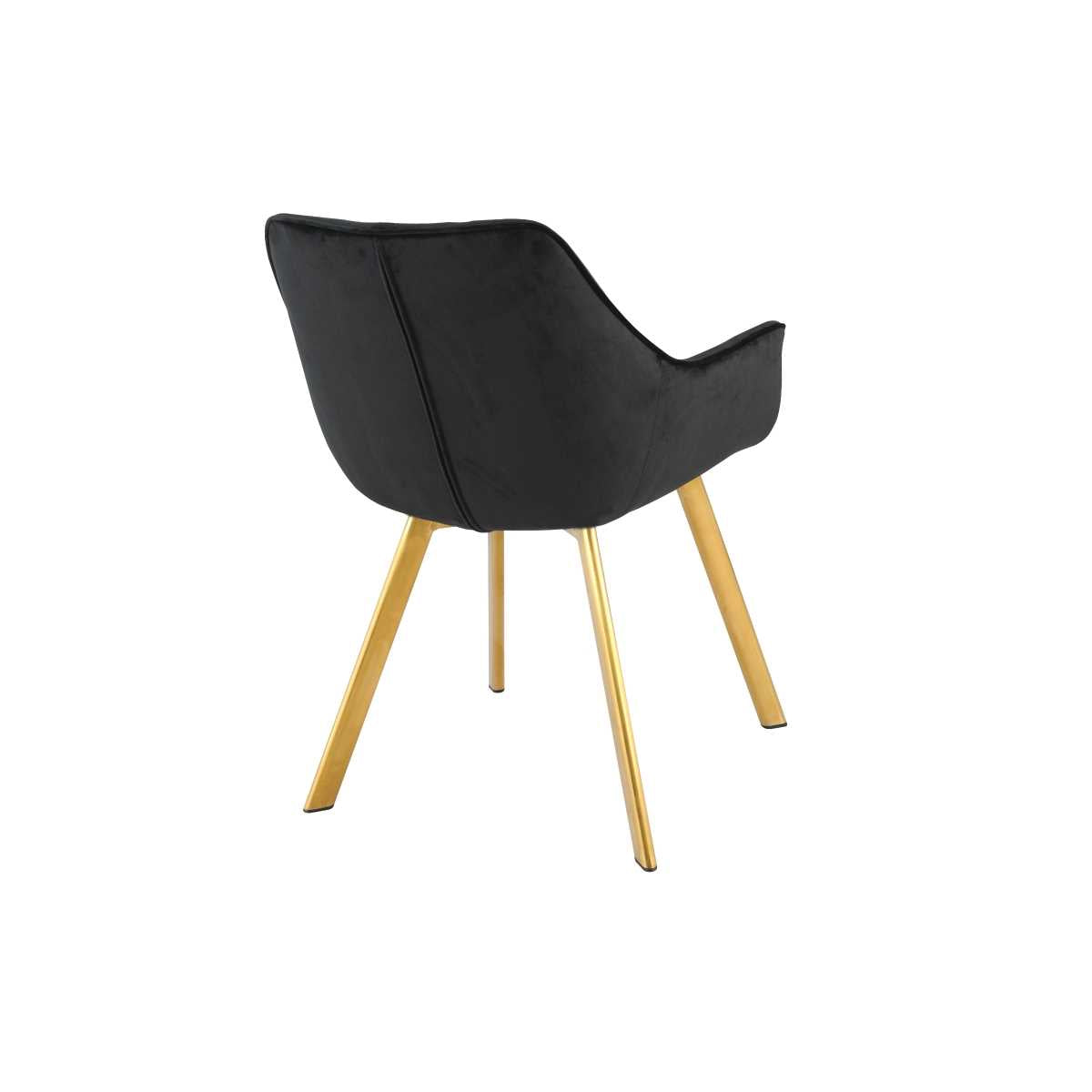 Ayami Chairs Set Of 2 Black With Gold Legs 1322