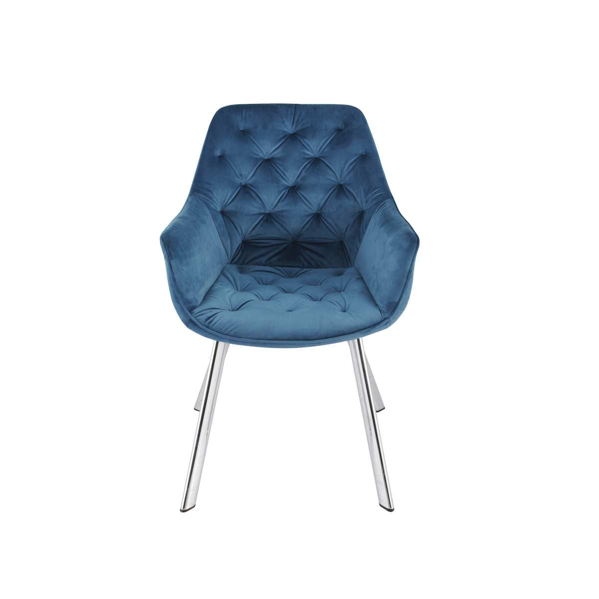 Ayami Chairs Set Of 2 Blue With Chrome Legs 1322