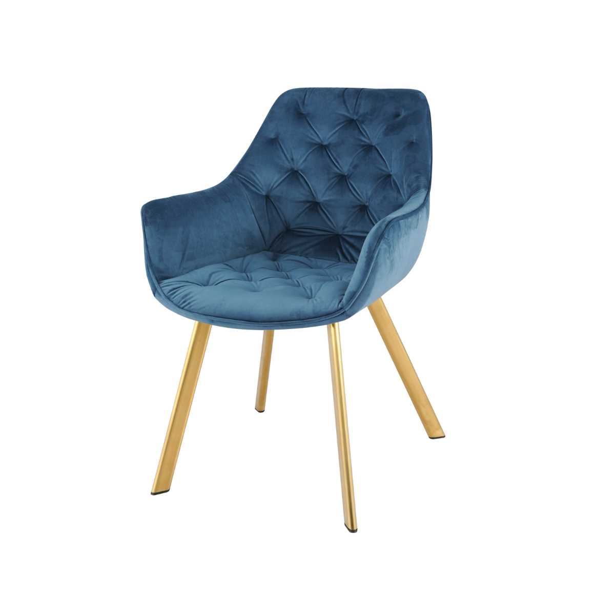 Ayami Chairs Set Of 2 Blue With Gold Legs 1322