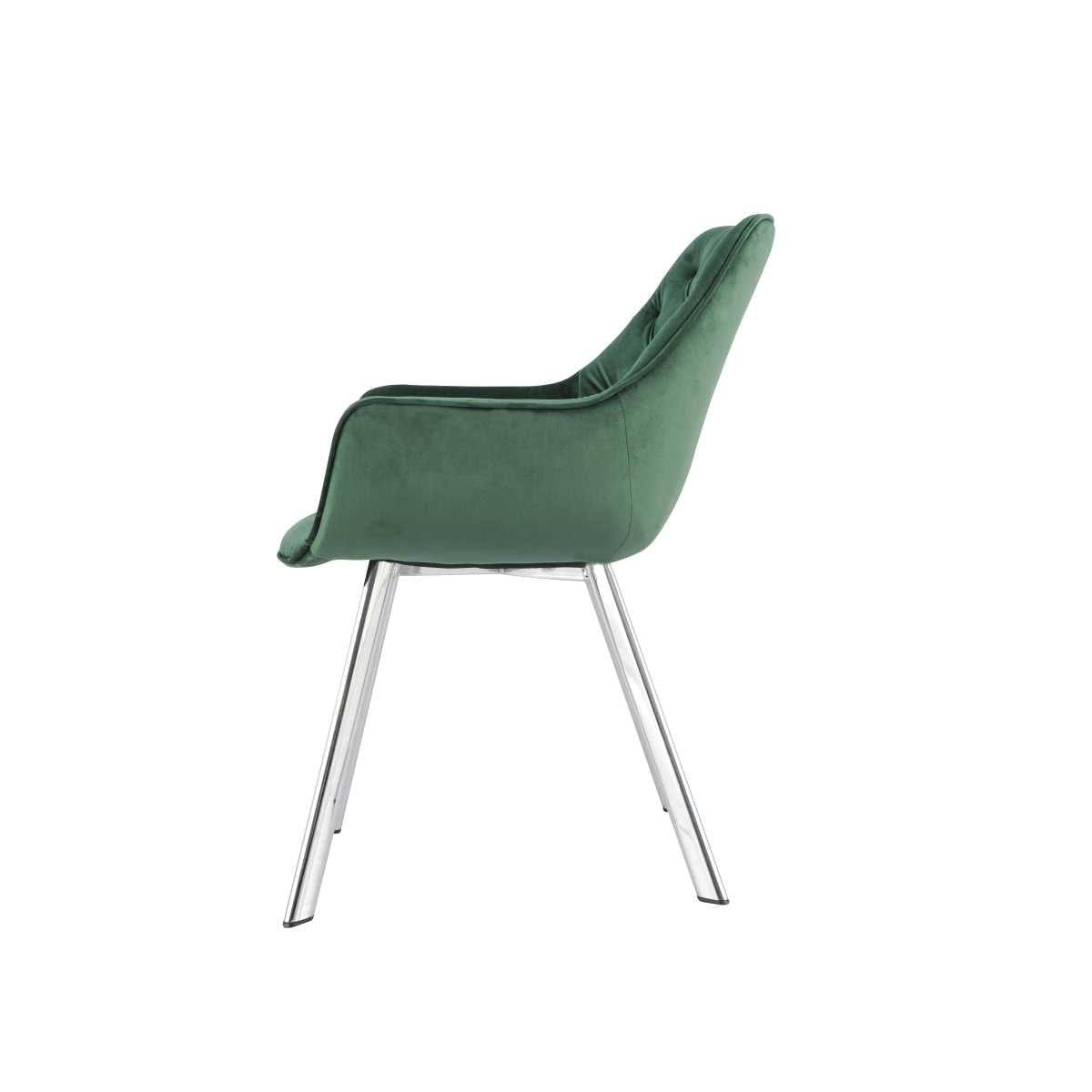 Ayami Chairs Set Of 2 Green With Chrome Legs 1322